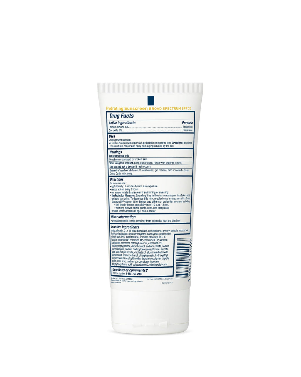 CeraVe Sunscreen Body Hydrating Mineral Sunscreen Body Lotion Spf