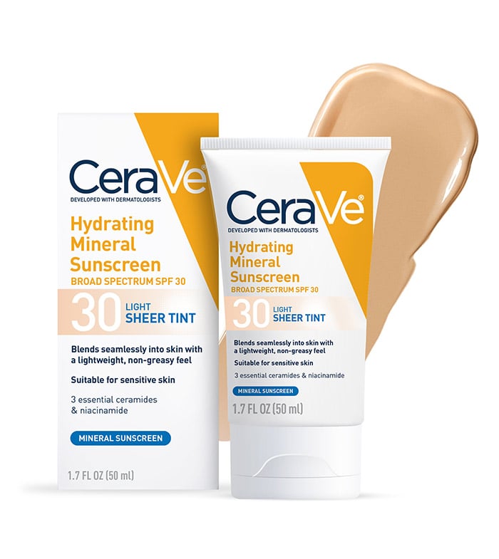 CeraVe Sunscreen Face Hydrating Mineral Sunscreen Spf Face Sheer Tint